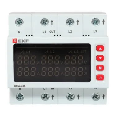 Трехфазное реле напряжения и тока с дисп. MRVA 63A