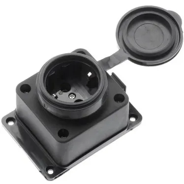 розетка настенная с заглушкой каучук AM-K04 2Р+РЕ 16А 220В IP44