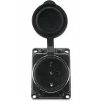 розетка наклонная с заглушкой каучук AM-K08 2P+PE 16A 220В IP44