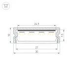 Профиль LINE-3010-2000 ANOD, алюминий