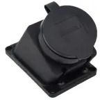розетка наклонная с заглушкой каучук AM-K08 2P+PE 16A 220В IP44