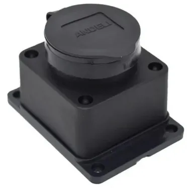 розетка настенная с заглушкой каучук AM-K04 2Р+РЕ 16А 220В IP44