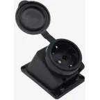 розетка наклонная с заглушкой каучук AM-K08 2P+PE 16A 220В IP44