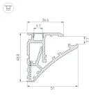 Профиль SHELF-600-2000 ANOD, алюминий