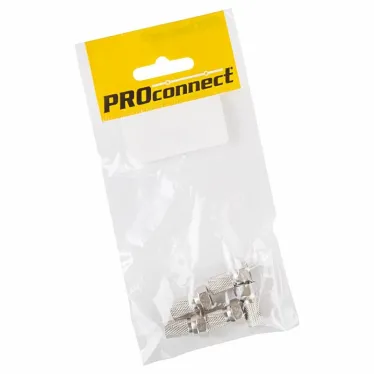 Разъем антенный на кабель, штекер F для кабеля SAT 5шт PROconnect