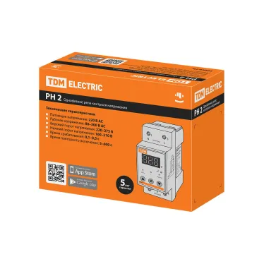 Реле напряжения 1ф РН 2 32А-220В (LED-дисплей) TDM