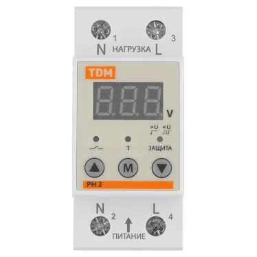 Реле напряжения 1ф РН 2 32А-220В (LED-дисплей) TDM