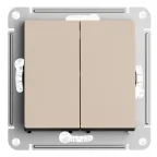 ATLASDESIGN 2-клавишный ВЫКЛЮЧАТЕЛЬ с самовозвратом, сх.2, 10А, механизм, ПЕСОЧНЫЙ