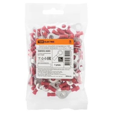Наконечник кольцевой изолированный НКИ с легким вводом проводника 15-6 (100 шт.) TDM