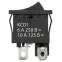 Выключатель клавишный KCD1-201 250В AC/DC, 2P, 6А, (4с), ON-OFF, черный, Mini TDM