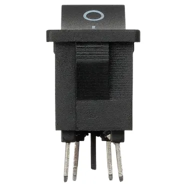 Выключатель клавишный KCD1-201 250В AC/DC, 2P, 6А, (4с), ON-OFF, черный, Mini TDM