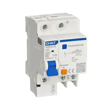 Выключатель дифференциальный автоматический NXBLE-63 1P+N C40 30мА тип AC 6кА