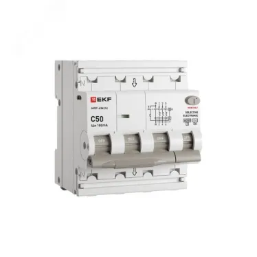 Выключатель автоматический дифференциального тока 3P+N 50А 100мА AC эл АВДТ-63N D63N46ES50C100 PROXIMA EKF