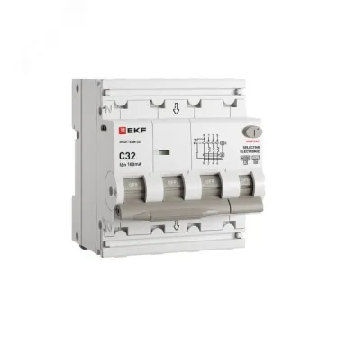 Выключатель автоматический дифференциального тока 3P+N 32А 100мА AC эл АВДТ-63N D63N46ES32C100 PROXIMA EKF
