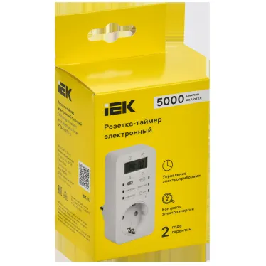 РТЭ-6 Розетка-таймер электронный 1мин 24ч 16А IP20 IEK