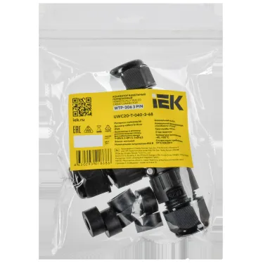 Коннектор кабельный герметичный WTP-306 3 PIN IP68
