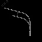 Кронштейн наружного освещения Krono Duo 1К2-2,0-2,0-57-Ф1-1 горячее цинкование RAL9005 черный