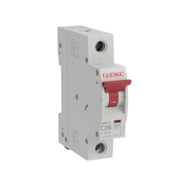 Модульный автоматический выключатель YON MB63, 1P, характеристика C, 6A, 4,5kA | MB63S-1PC06 | DKC
