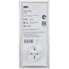 Адаптер Т-03/01 1 место 2P+PE 16А 2хUSB A+C 20Вт с подставкой бело-черный IEK