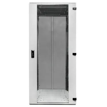 Шкаф напольный 19" TERACOM PRO 18U 600x600 мм двери стеклянная с замком-ручкой и металлическая серый |TRP-NTC-1866-41G| EKF