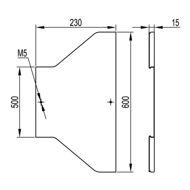Крышка на переходник RRC симметричный 600/500, цинк-ламельная в комплекте с метизами и пластинами PTCE