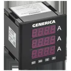 Амперметр цифровой щитовой трехфазный DO RS-485 96х96мм LED GENERICA