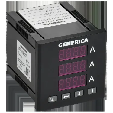 Амперметр цифровой щитовой трехфазный 72х72мм LED GENERICA