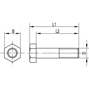 Болт с шестигранной головкой М8х70 нержавеющая сталь AISI 316L