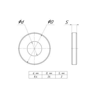 Шайба плоская усиленная M8