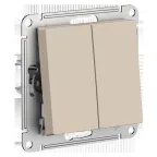 ATLASDESIGN 2-клавишный ВЫКЛЮЧАТЕЛЬ с самовозвратом, сх.2, 10А, механизм, ПЕСОЧНЫЙ