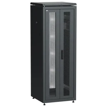 Шкаф напольный сетевой 19' LINEA N 33U 600х600мм передняя распашная перфорированная дверь задняя перфорированная черный