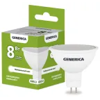                  Лампа светодиодная MR16 софит 8Вт 230В 4000К GU5.3 GENERICA
               