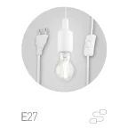                  Светильник для растений FITO-Holder E27 5 м с проводом и выключателем для фитоламп с цоколем Е27
               