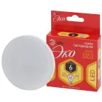 Лампа светодиодная ECO LED GX-6W-827-GX53 (диод, таблетка, 6Вт, тепл, GX53 (10/100/5600)