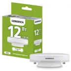                  Лампа светодиодная T80 таблетка 12Вт 230В 4000К GX53 GENERICA
               