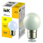                  LIGHTING Лампа светодиодная декоративная G45 шар 1Вт 230В теплый белый E27 IEK
               
