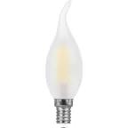 Лампа светодиодная LED 9вт Е14 белый матовая свеча на ветру FILAMENT