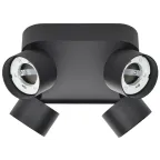                  Светильник 4044 накладной потолочный под лампу 4хGX53 черный IEK
               