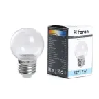 Лампа светодиодная LED 3вт Е27 прозрачный 2700К шар G60