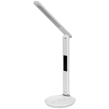 LIGHTING Светильник светодиодный настольный 2011 7Вт на подставке QI-заряд USB-выход кожа белый IEK