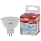                  Лампа светодиодная LED 5Вт GU5.3 6500К 400лм 230V FR MR16 (замена 50Вт) OSRAM LS
               