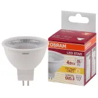                  Лампа светодиодная LED 4Вт GU5.3 3000К 300лм 230V CL MR16 (замена 35Вт) OSRAM LS
               