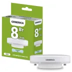                  Лампа светодиодная T80 таблетка 8Вт 230В 6500К GX53 GENERICA
               