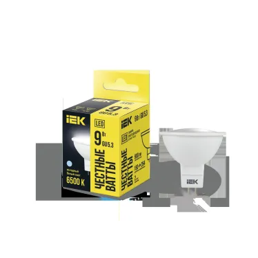 Лампа светодиодная MR16 софит 9Вт 230В 6500К GU5.3 IEK
