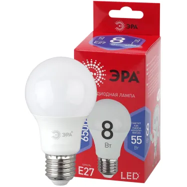 Лампа светодиодная LED 8 Вт 640Лм 6500К груша холодный E27 220-240В LED A60-8W-865-E27 Red Line