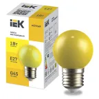                  LIGHTING Лампа светодиодная декоративная G45 шар 1Вт 230В желтый E27 IEK
               