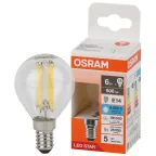 Лампа светодиодная филаментная LED Star Шарообразная 6Вт (замена 75Вт), 806Лм, 6500К, цоколь E14 OSRAM