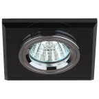Светильник декор стекло квадрат MR16,12V/220V, 50W, хром/черный DK8 CH/BK