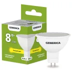                  Лампа светодиодная MR16 софит 8Вт 230В 3000К GU5.3 GENERICA
               