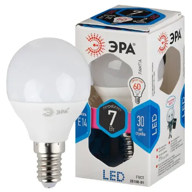 Лампа светодиодная LED 7 Вт 560Лм 4000К шар нейтральный E14 170-265В LED P45-7W-840-E14 Standart